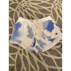 Blue, White, and Yellow Tie Dye Champion Lounge Sweat Shorts
